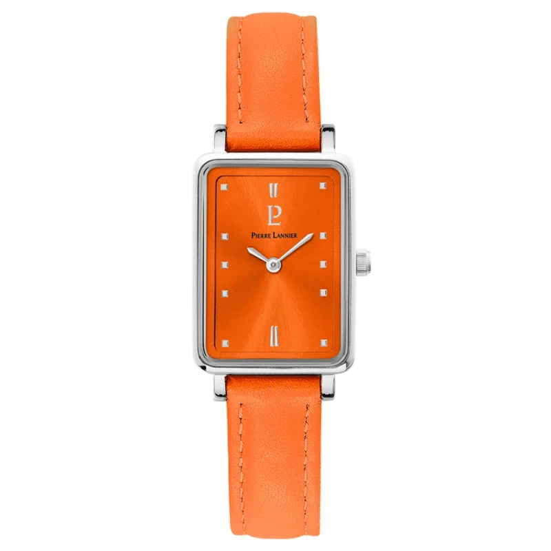 Montre Femme Pierre Lannier Ariane Cadran Orange Bracelet Cuir Orange 049D655