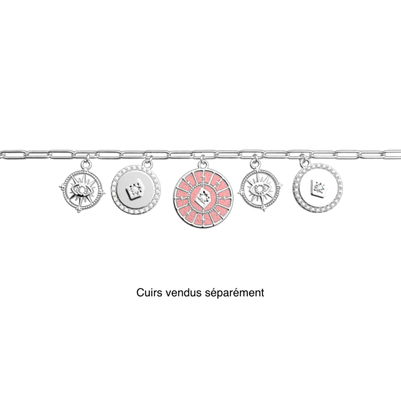 Bracelet Chaine Les Georgettes Précieuse Astrale Pampilles Finition Argentée 16mm – Image 2