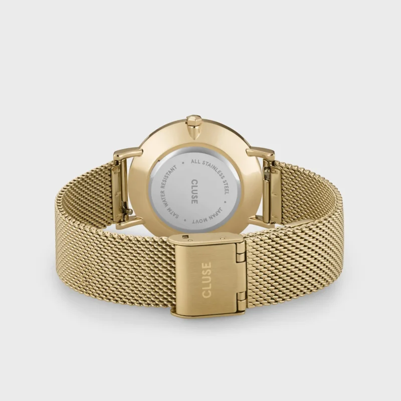 Montre Femme Cluse Minuit Acier Full Gold Crystal Bracelet Milanais CW10204 – Image 3