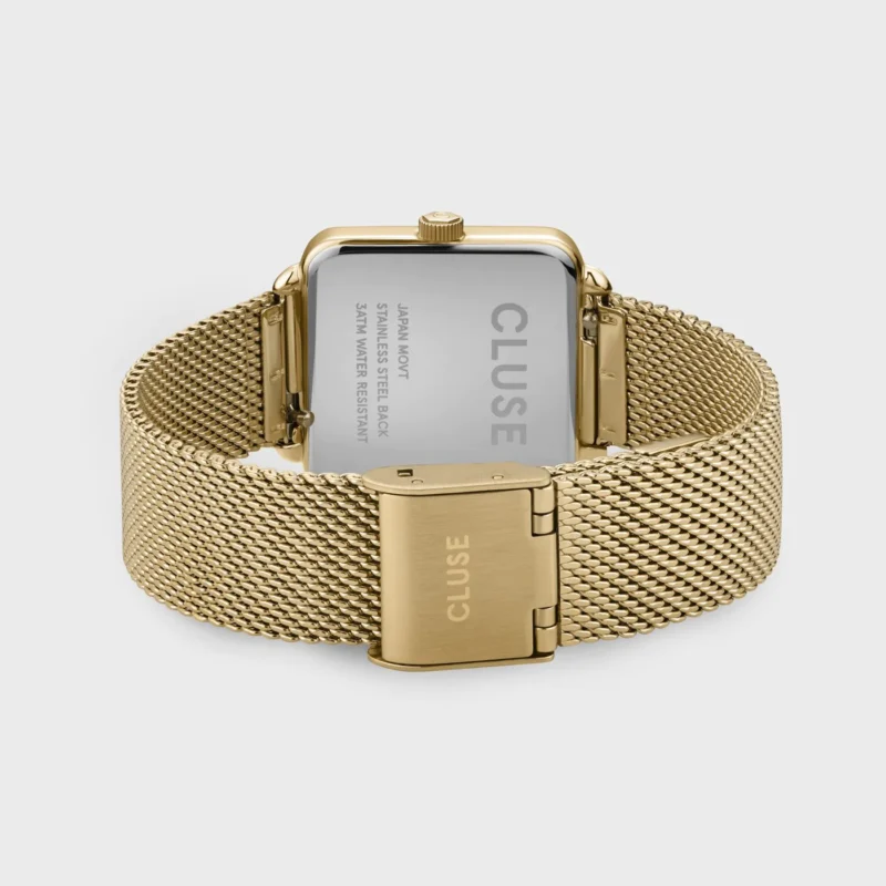 Montre Femme Cluse Tétragone Acier Doré Jaune Bracelet Milanais CW0101207002 – Image 3