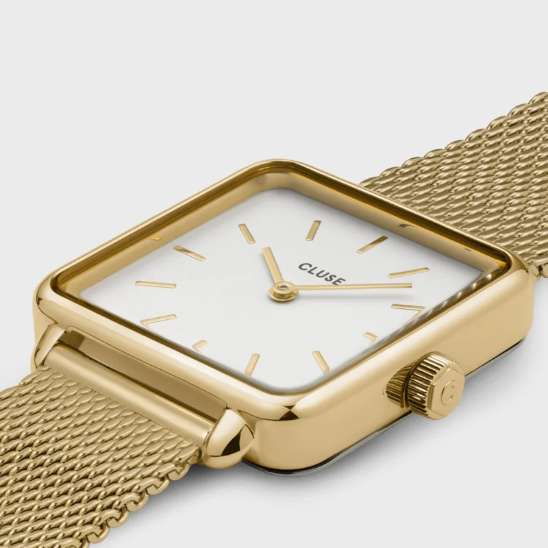 Montre Femme Cluse Tétragone Acier Doré Jaune Bracelet Milanais CW0101207002 – Image 2