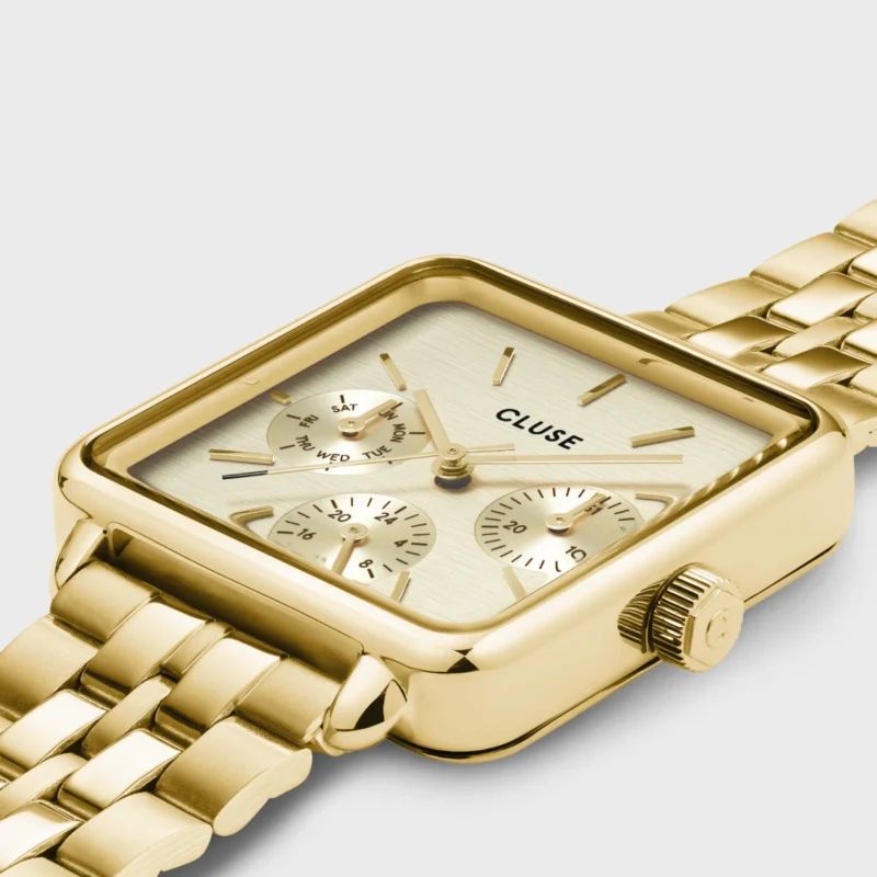Montre Femme Cluse Tétragone Acier Doré Jaune Multifonction CW13801 – Image 3