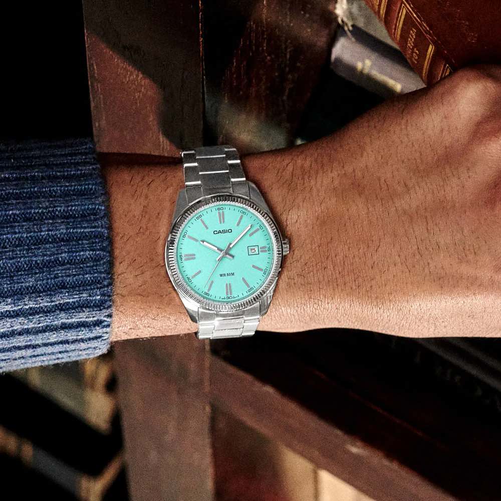 Montre Casio Analogique Fond Turquoise MTP-1302PD-2A2V – Image 2