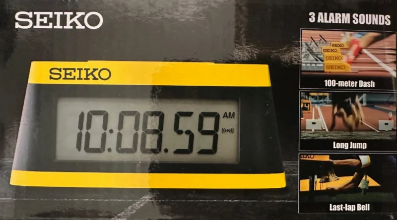 Réveil Seiko Digital LCD Noir et Jaune QHL091Y – Image 2