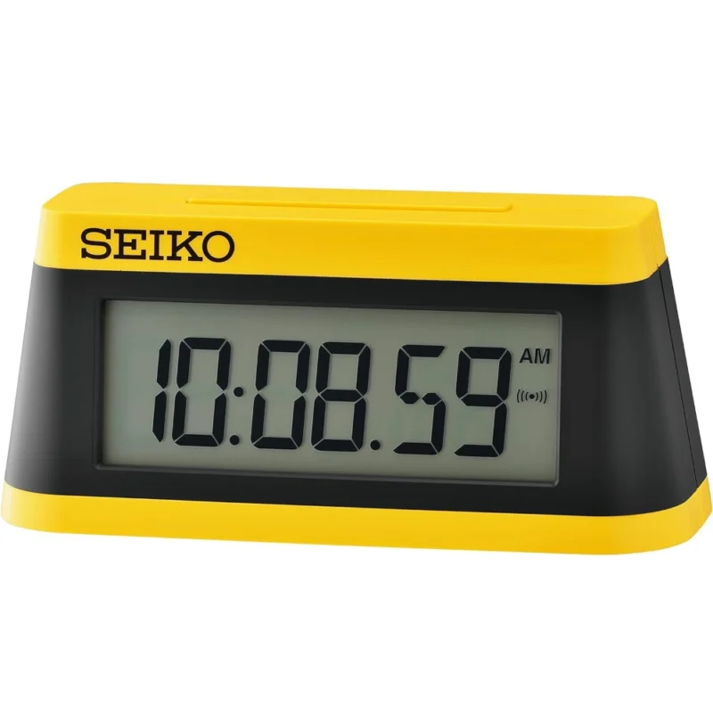 Réveil Seiko Digital LCD Noir et Jaune QHL091Y