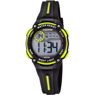 Montre Calypso Digitale Noire et Jaune K6068/5