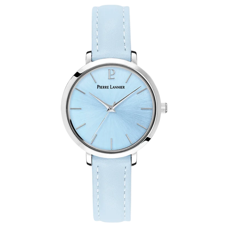 Montre Femme Pierre Lannier Chouquette Cadran Bleu Pastel Bracelet Cuir Bleu Pastel 077D666