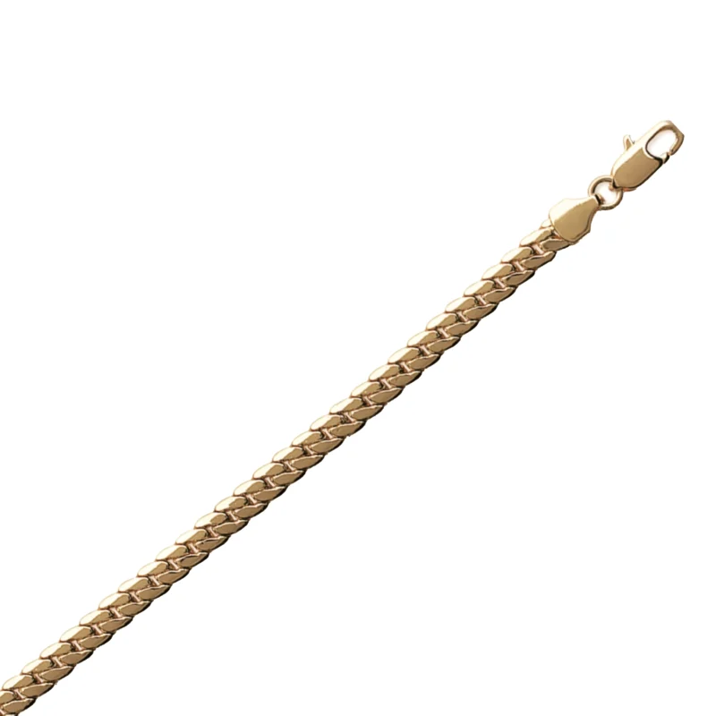 Collier Plaqué Or Jaune Maille Anglaise 4mm Longueur 45cm – Image 2