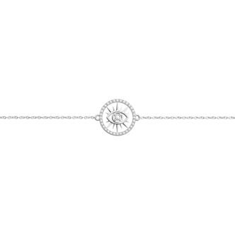 Bracelet Chaine Les Georgettes Précieuse Oeil Finition Argentée 16mm
