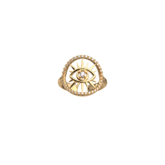 Bague Ronde Les Georgettes Les Précieuses Oeil Finition Dorée 16mm - 54