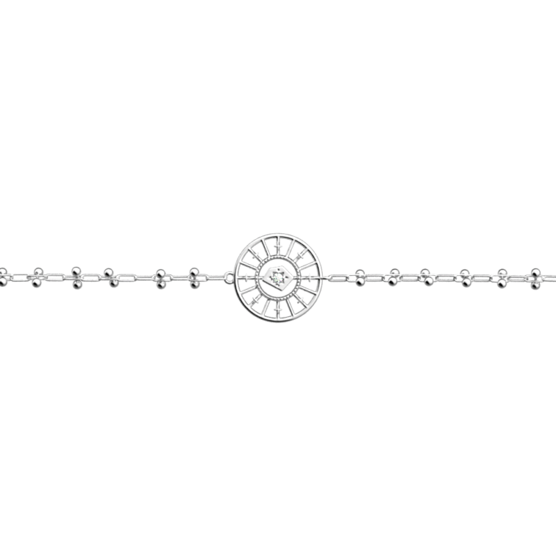 Bracelet Chaine Les Georgettes Précieuse Astrale Finition Argentée 16mm