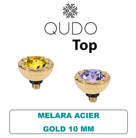 Tops Qudo Melara 10 mm Acier Gold Cristal