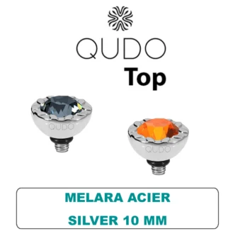 Tops Qudo Melara 10 mm Acier Silver Cristal - Amethyst