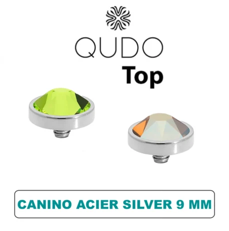 Tops Qudo Canino 9 mm Acier Silver Cristal