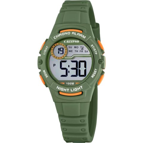 Montre Calypso Digitale Kaki et Orange K5852/4