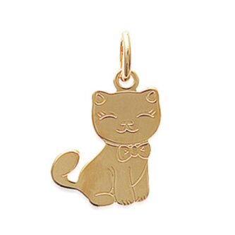 Pendentif Plaqué Or Jaune Chat