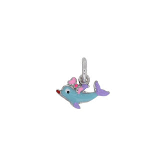Pendentif Argent 925/1000 Rhodié Dauphin et Émail