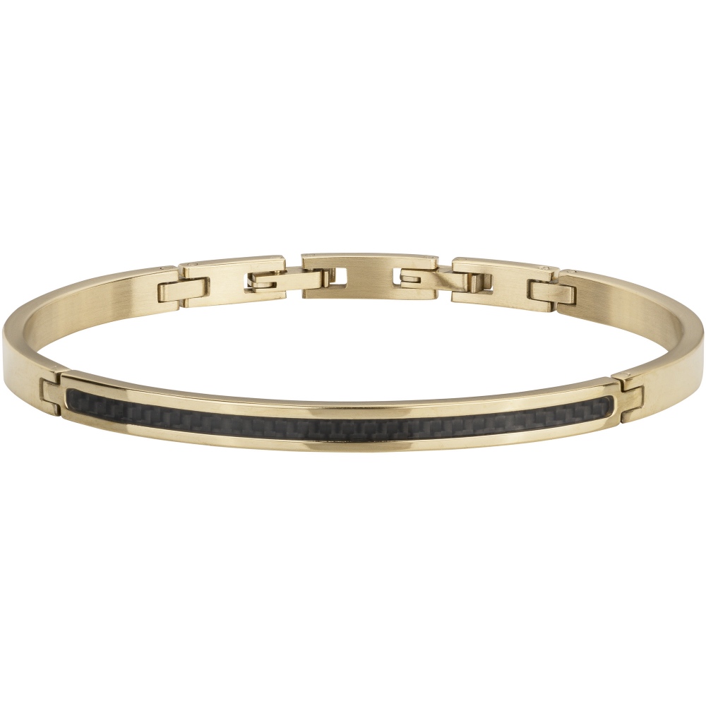 Bracelet Fashion Steel Acier PVD Jaune et Carbone