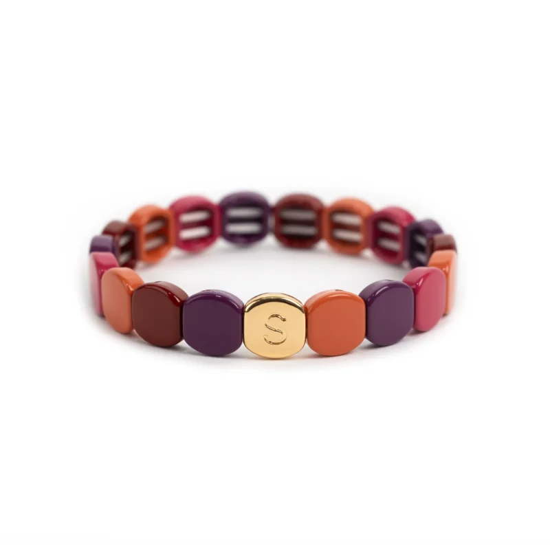 Bracelet Simone à Bordeaux Colorful Tartan Taille Moyen