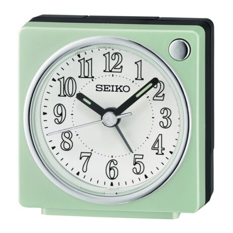 Réveil de Poche Seiko Carré Vert Perle Chiffres Lumibrite QHE197M
