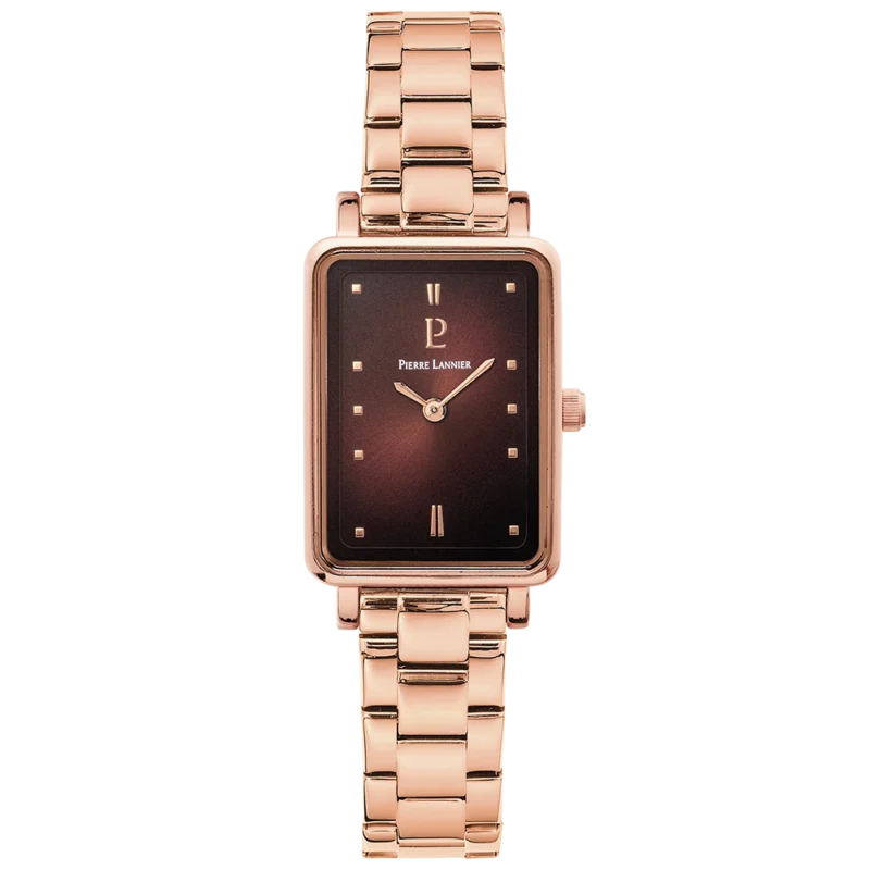Montre Femme Pierre Lannier Ariane Doré-rose Cadran Chocolat Bracelet Acier Doré-rose 052J988