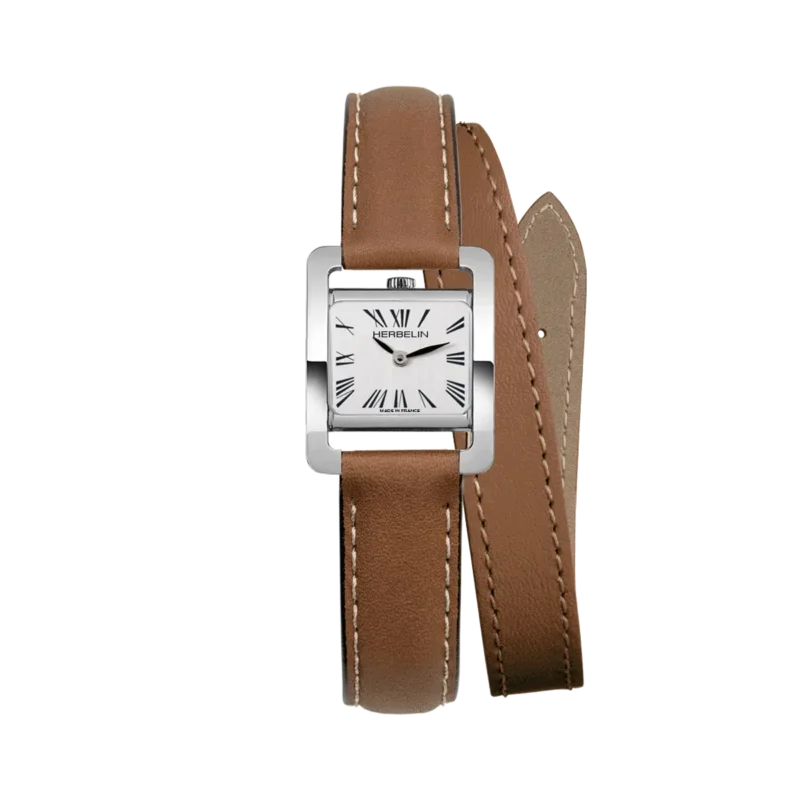 Montre Femme Herbelin Acier V Avenue Bracelet Cuir Gold Double Tour 17037AP01GDL