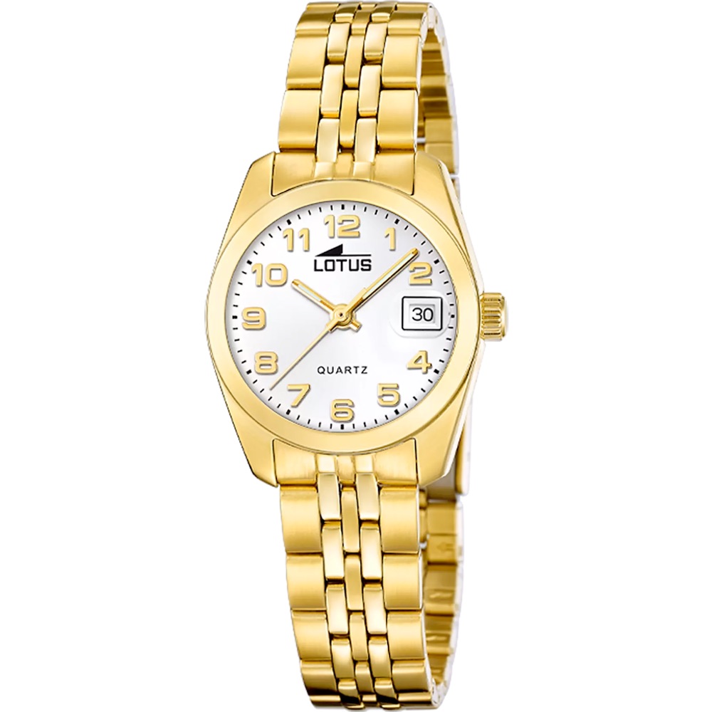 Montre Lotus Femme Acier Doré Fond Blanc Bracelet Acier 18993/1