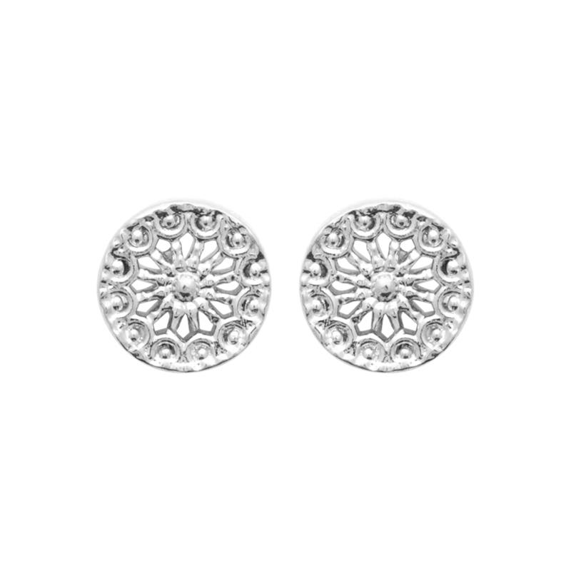 Boucles d'oreilles Argent 925/1000 Rhodié Rosaces