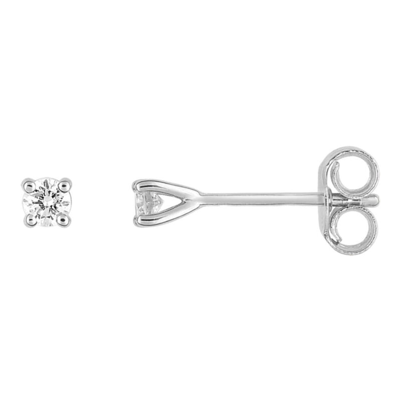 Boucles d'oreilles Or Blanc 750/1000 et Diamants 0.10ct