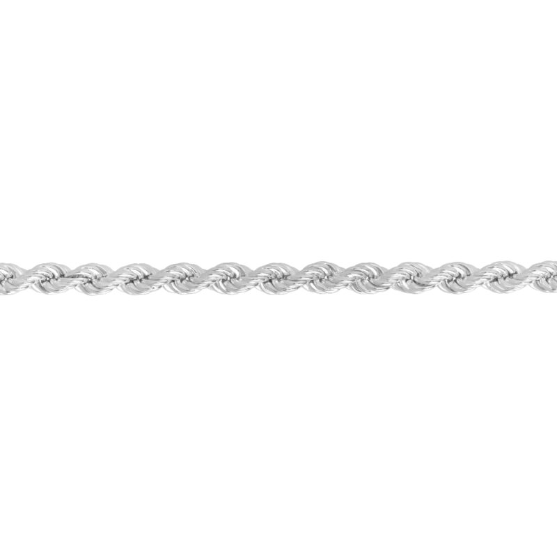 Bracelet Argent Rhodié 925/1000 Maille Corde 5.25mm