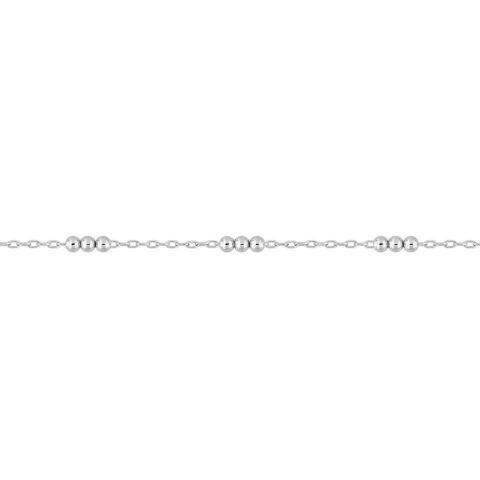 Bracelet Argent Rhodié 925/1000 Maille Forçat et Billes