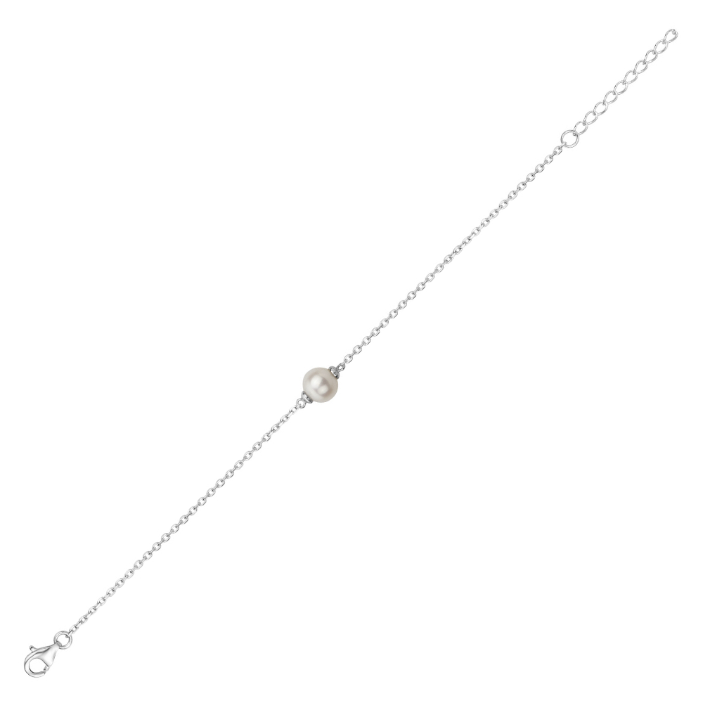 Bracelet Argent Rhodié 925/1000 Maille Forçat et Perle de Culture 6mm – Image 2