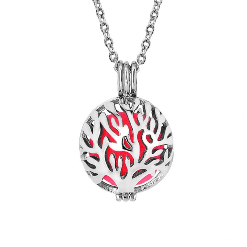 Collier Bola Bijou à Parfumer Arbre de Vie Ajouré Acier