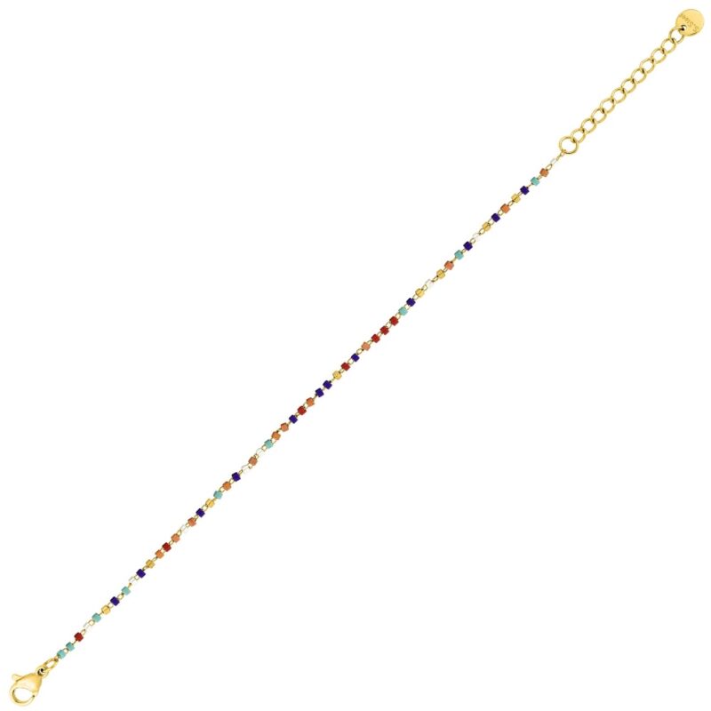 Bracelet Fashion Steel Acier Doré 1 Rang Perles de Miyuki Multicolores – Image 2