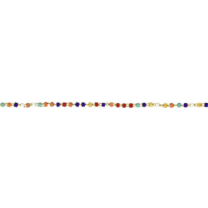 Bracelet Fashion Steel Acier Doré 1 Rang Perles de Miyuki Multicolores