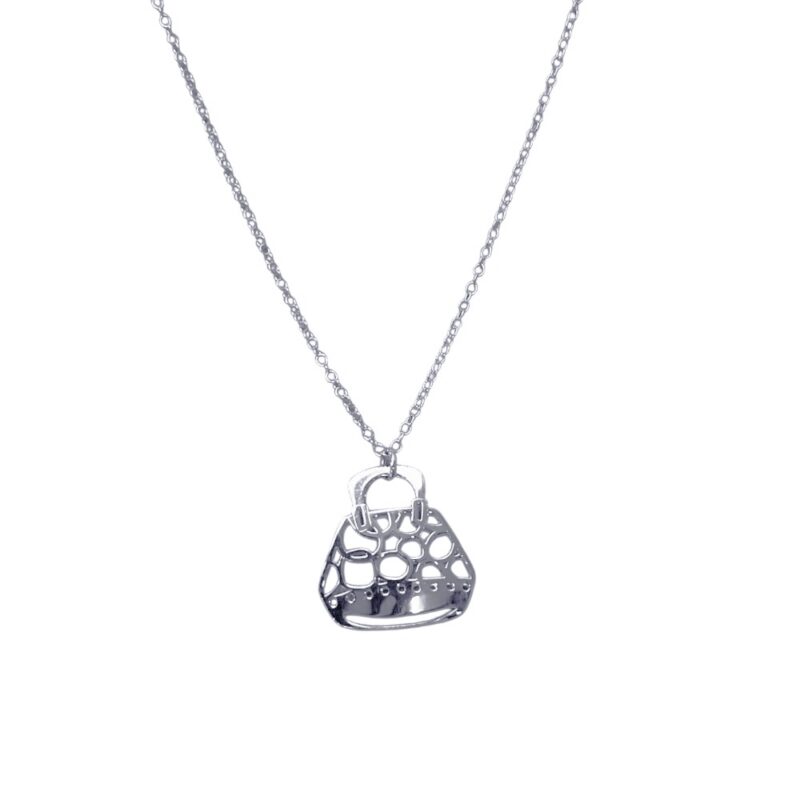Collier Argent 925/100 Rhodié Petit Sac 20mm