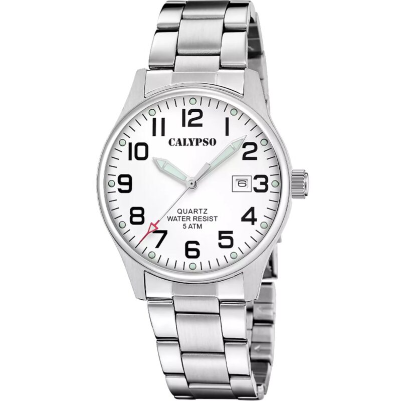 Montre Calypso Homme Acier Fond Blanc K5860/1