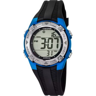 Montre Calypso Digitale Noire et Bleue K5685/5