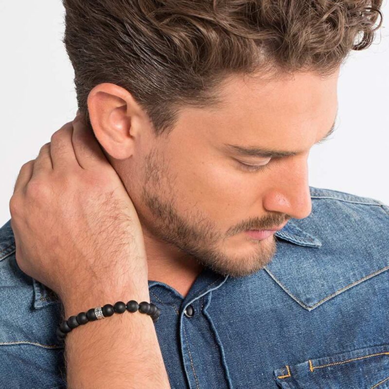 Bracelet Homme Thomas Sabo Obsidienne Noire – Image 2