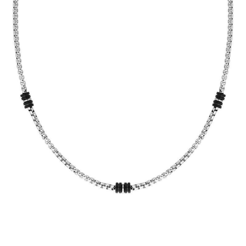Collier Homme Acier Cargo et Motifs PVD Noir – Image 2