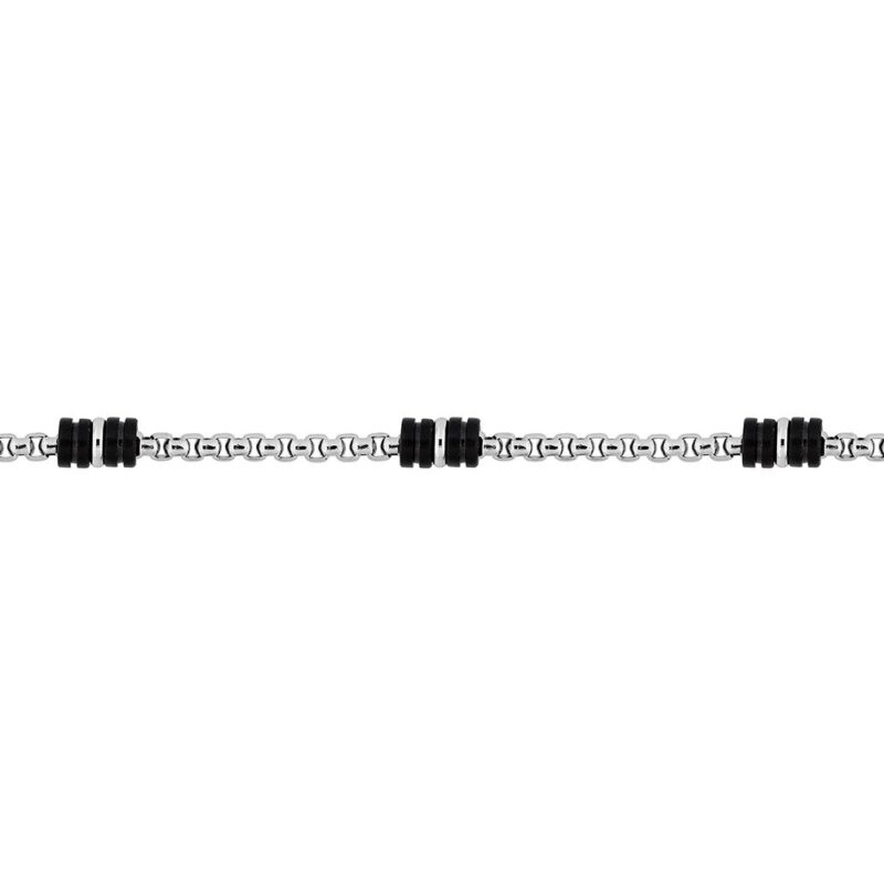 Bracelet Homme Acier Cargo et Motifs PVD Noir