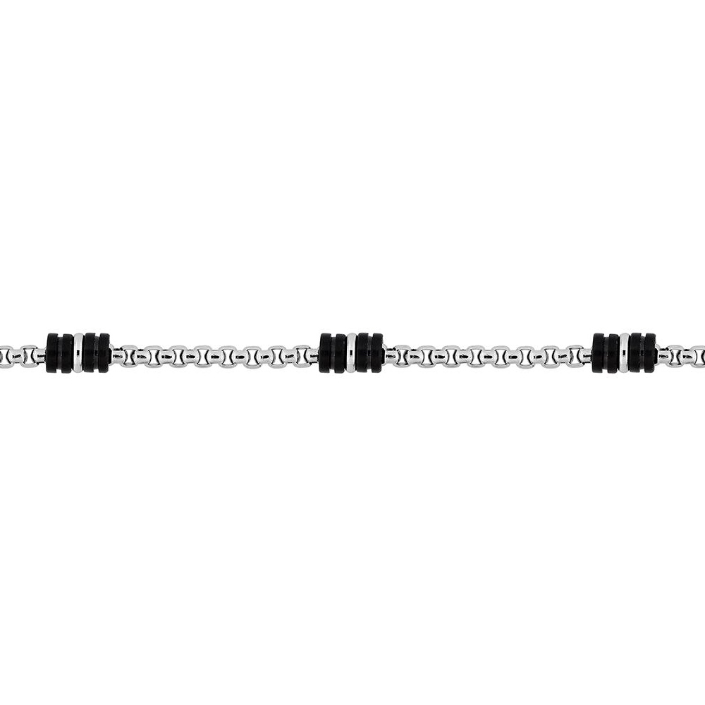 Bracelet Homme Acier Cargo et Motifs PVD Noir