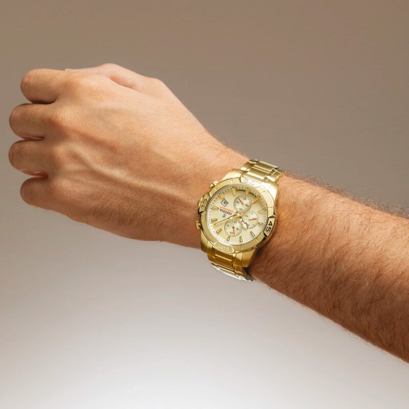 Montre Homme Festina Chronographe Acier PVD Jaune Cadran Champagne F20705/2 – Image 2