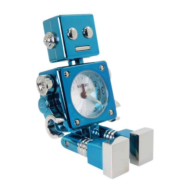 Réveil Enfant Robot Métal Bleu Bayard