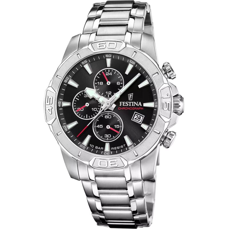 Montre Homme Festina Chronographe Acier Fond Noir F20704/3