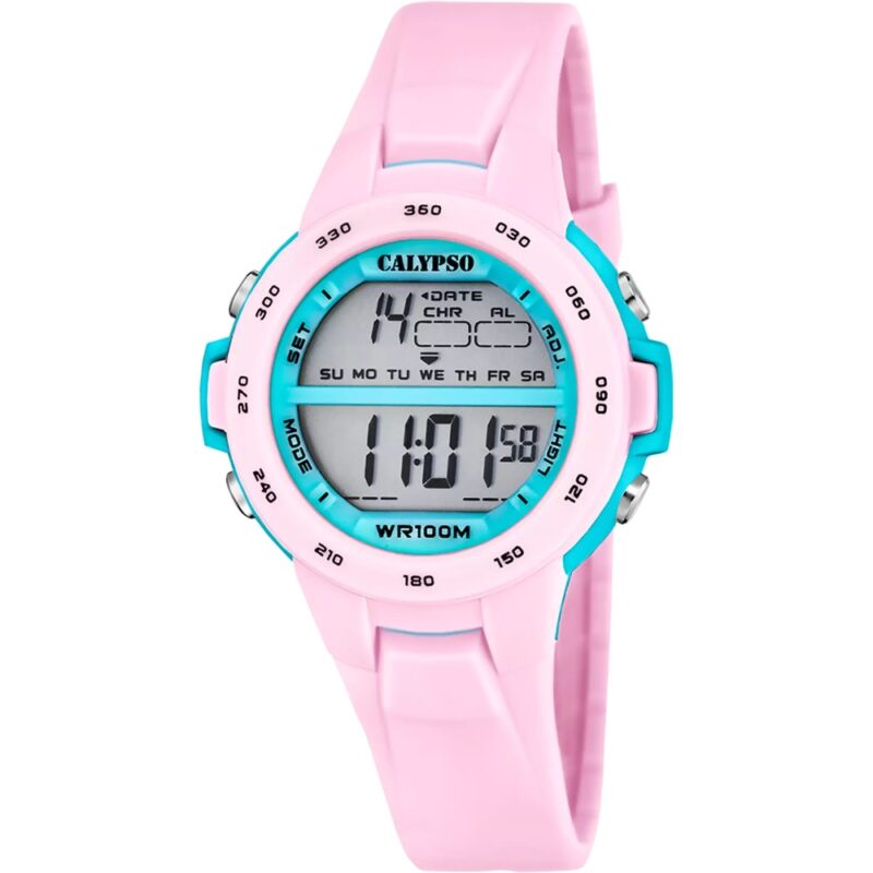 Montre Calypso Digitale Rose  et Bleue K5850/1