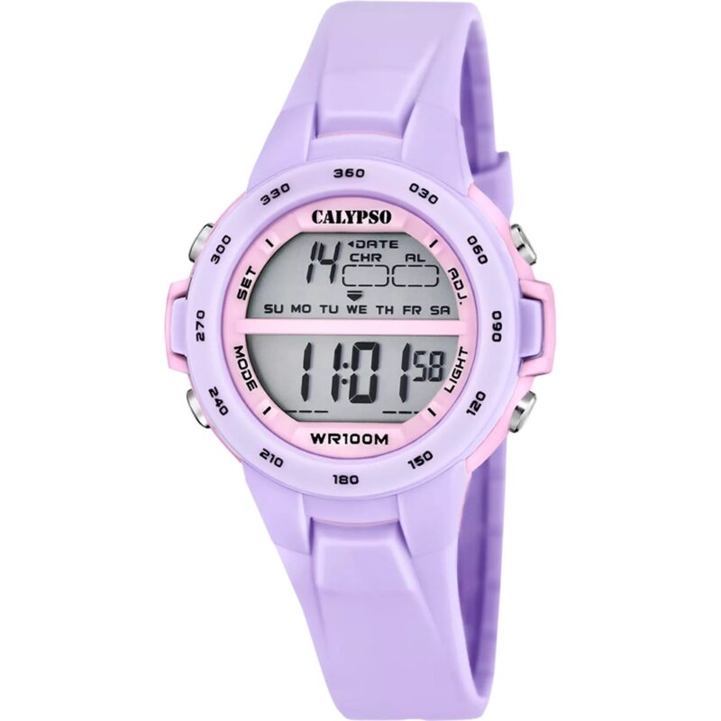Montre Calypso Digitale Violette et Rose  K5850/3