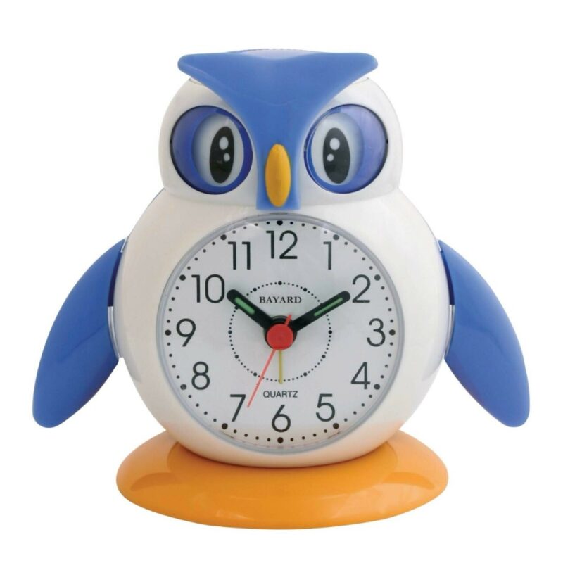 Réveil Bayard Quartz Enfant Hibou Bleu Analogique