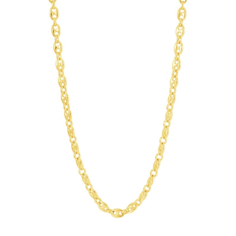 Collier Homme Plaqué Or Jaune Maille Grain de Café 50cm – Image 2