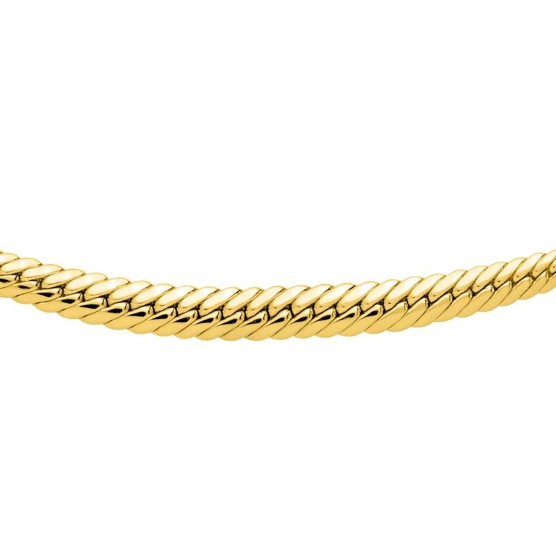 Collier Plaqué Or Jaune Maille Anglaise en Chute